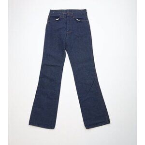 Vintage 70s Streetwear Mens 28x34 Faded Western Bootcut Denim Jeans Indigo USA